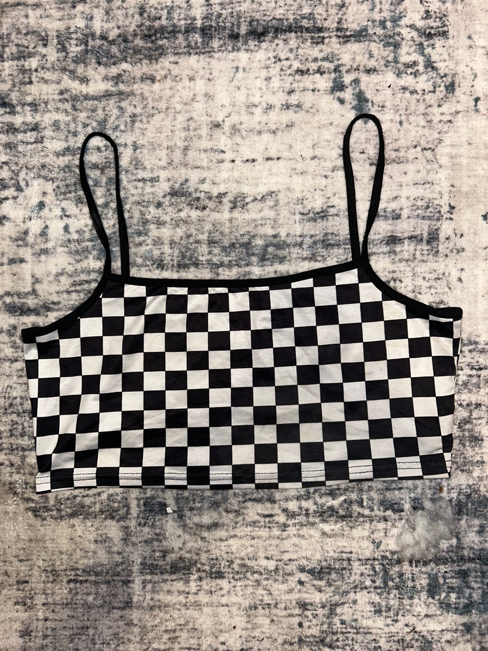 Black & White Checkered Cropped Tank